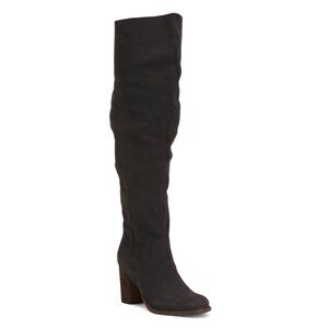 LOGAN Graphite Suede Wide Calf Tall Shaft Boots